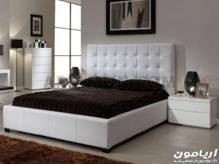 سرویس خواب چرم سفید مشکی سرویس خواب چرم سفید مشکی