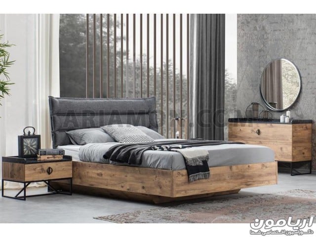 تخت خواب چوب و فلز