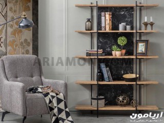 قفسه کتاب چوب و فلز