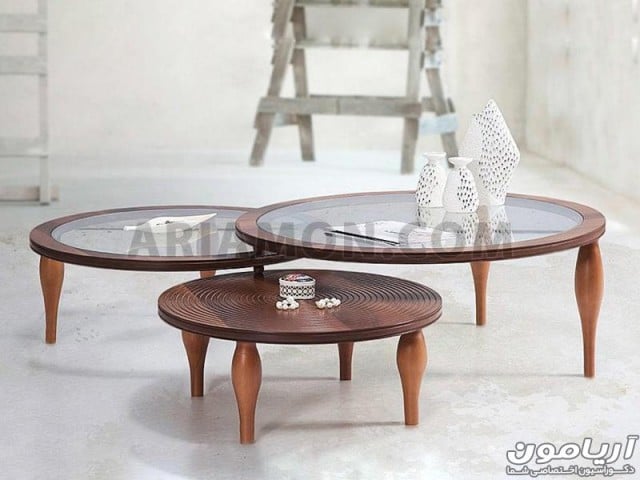 میز جلو مبلی گرد دایره شکل