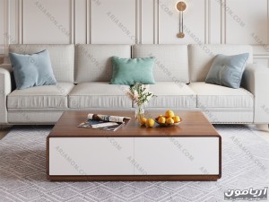 میز جلو مبلی سفید مدرن میز جلو مبلی سفید مدرن