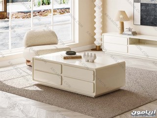 میز جلو مبلی هایگلاس سفید ترک میز جلو مبلی هایگلاس سفید ترک