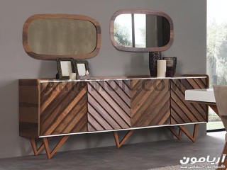 آینه کنسول چوبی مدرن ساده آینه کنسول چوبی مدرن ساده