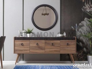 میز کنسول و آینه چوبی مشکی