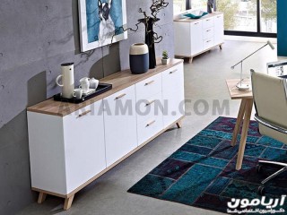 میز کنسول کشو دار ساده سفید میز کنسول کشو دار ساده سفید