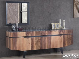 آینه کنسول طرح چوب دو رنگ