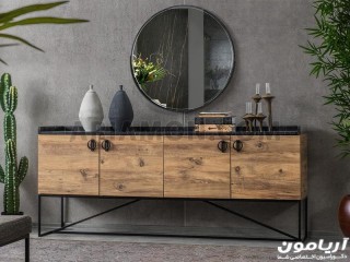 آینه کنسول چوب و فلز آینه کنسول چوب و فلز