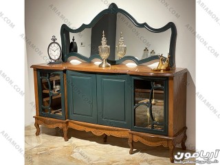آینه کنسول روکش چوبی طرح کلاسیک آینه کنسول روکش چوبی طرح کلاسیک
