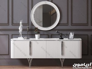 میز کنسول مدرن سفید پایه استیل