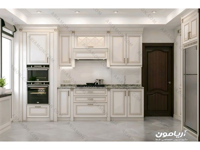 کابینت آشپزخانه نئوکلاسیک سفید 