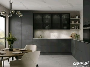 کابینت مدرن مشکی ساده 