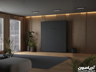 تخت تاشو دو نفره مشکی ساده 
