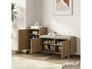 کمد کفش کوچک نشیمن دار دو تکه