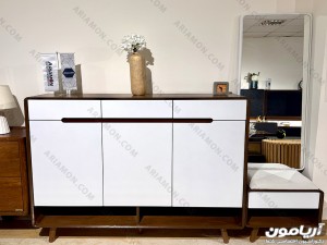 جاکفشی نشیمن دار کابینتی بزرگ با آینه قدی جاکفشی نشیمن دار کابینتی بزرگ با آینه قدی