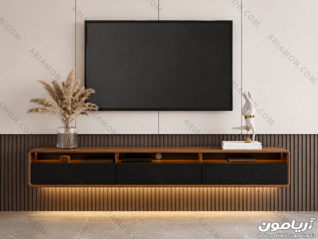 میز تلویزیون دیواری لبه خم TS502-3 میز تلویزیون دیواری لبه خم TS502-3