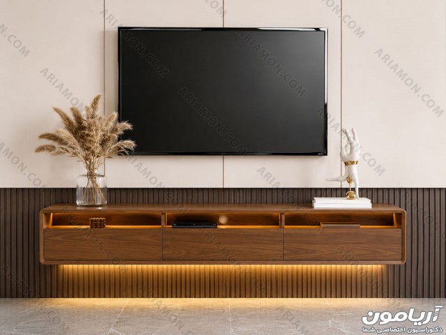 میز تلویزیون دیواری لبه خم TS502-3 میز تلویزیون دیواری لبه خم TS502-3