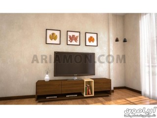 میز تلویزیون ام دی اف با روکش چوب