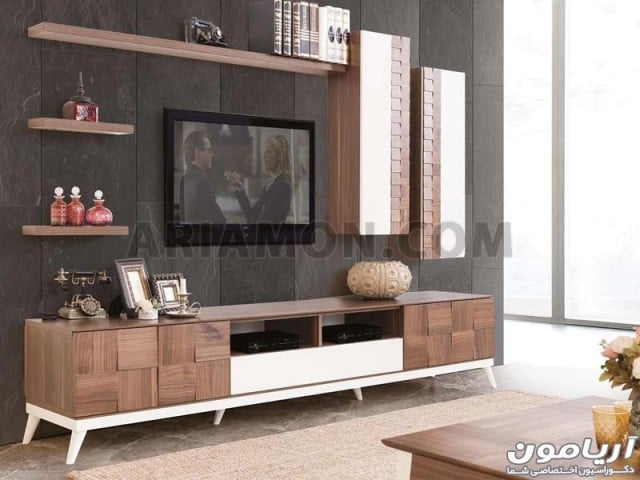 میز تلویزیون برجسته چوبی 