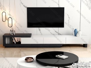 میز تلویزیون سفید مشکی میز تلویزیون سفید مشکی