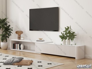 میز تلویزیون متحرک سفید