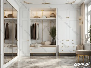 کمد دیواری نئوکلاسیک سفید 