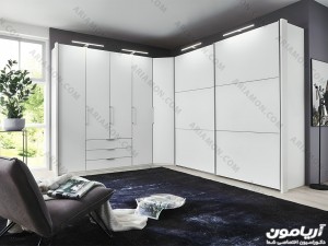 کمد دیواری ام دی اف سفید ساده 