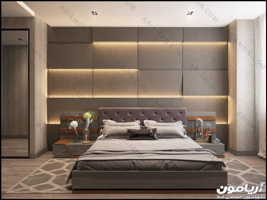 تخت خواب مدرن چوبی ساده