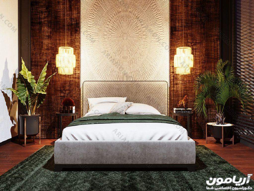 تخت خواب چوبی با طرح ساده