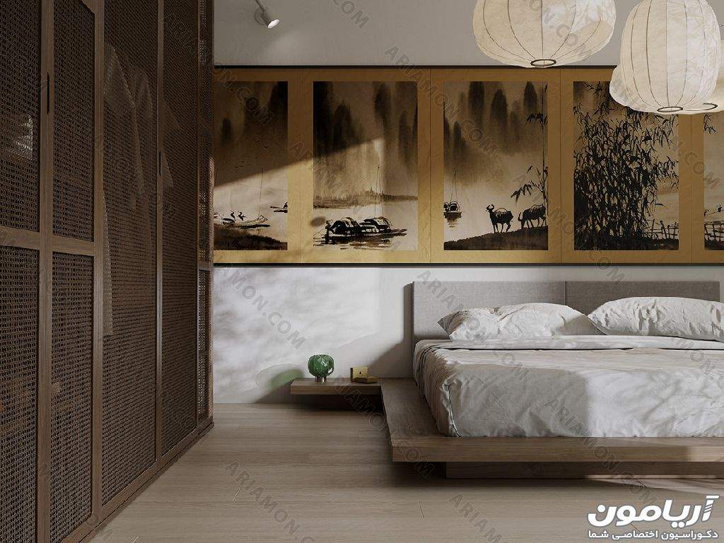 تخت خواب چوبی شیک مینیمال