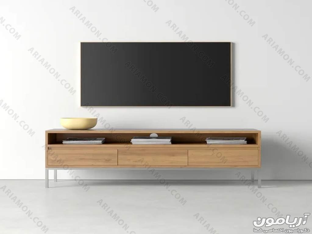 میز تلویزیون چوبی مدرن ساده