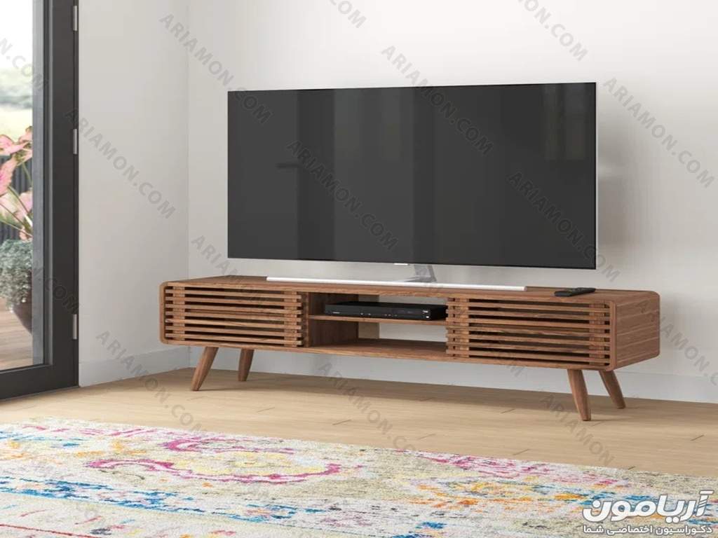 میز تلویزیون چوبی ساده شیک